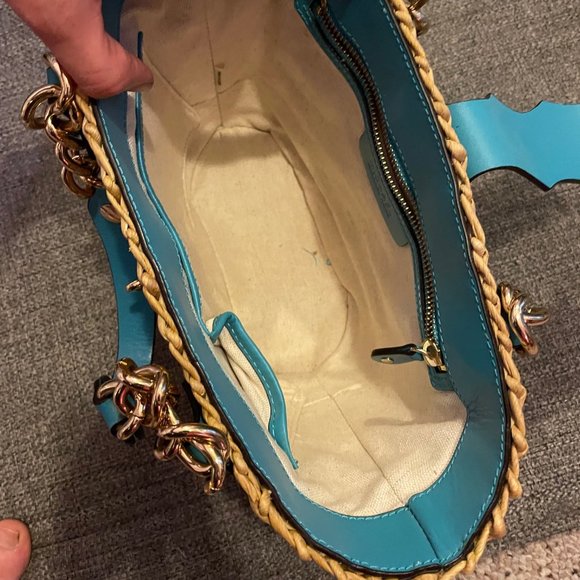 Michael Kors Santorini Turquoise Straw Bag - Picture 4 of 4